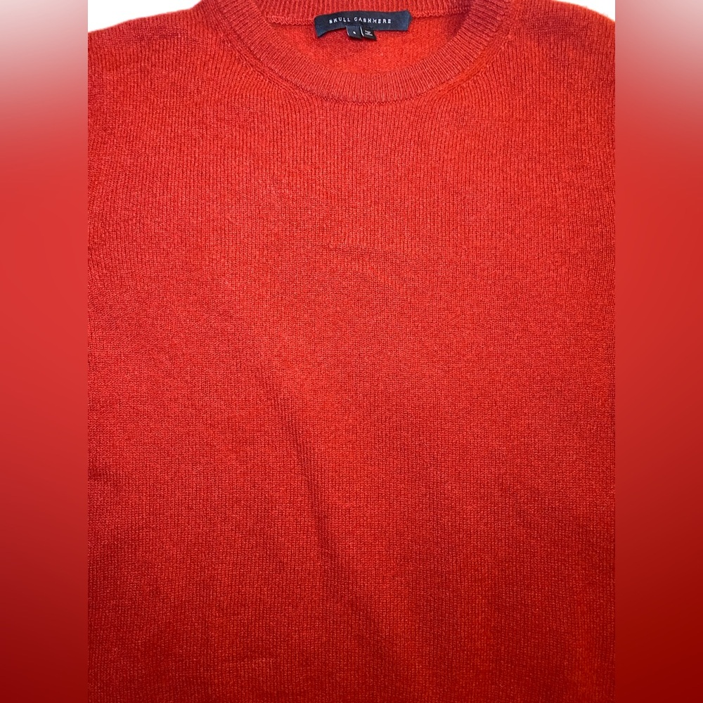 EUC So Soft and Cozy!! Skull Cashmere 100% Cashmere Red Long Sleeved Sweater - Picture 2 of 9